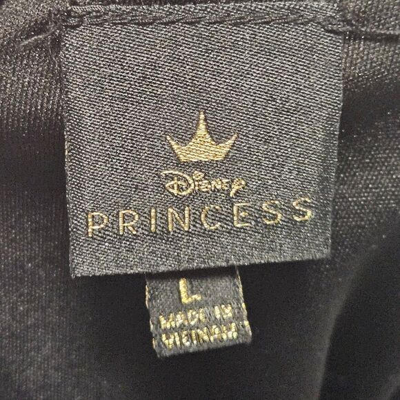 Disney Princess Dress Cold Shoulder Black Blue Floral Size L - Picture 10 of 12